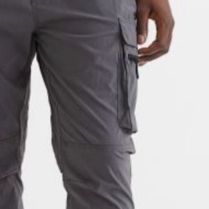 Skinny Fit Nylon Cargo Joggers Dark Grey